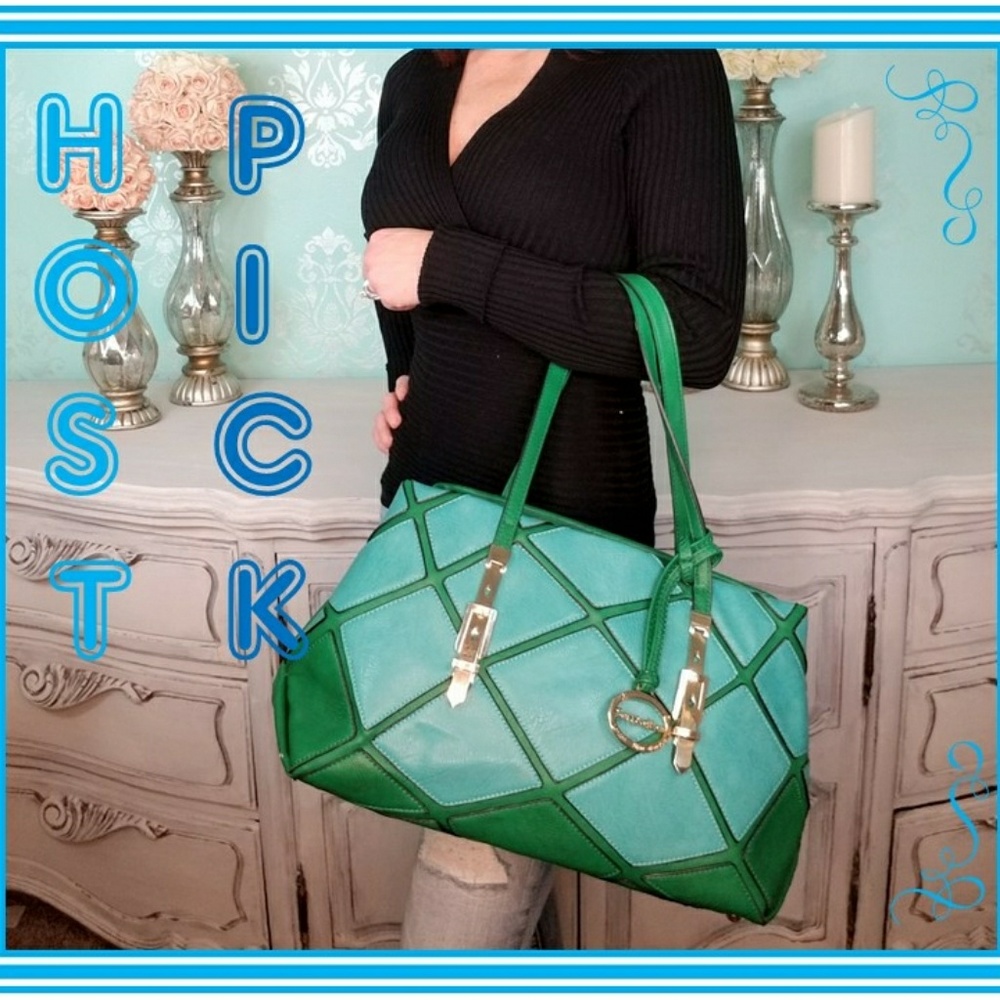 Large Teal and Green Purse